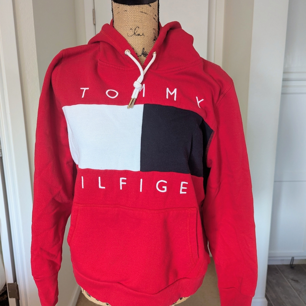 Tommy Hilfiger Red and Black Hoodie